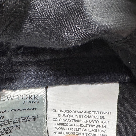 Jones New York Lexington Straight Dark Wash Zipper Fly Rhinestone Blue Jeans 10 - Picture 16 of 16